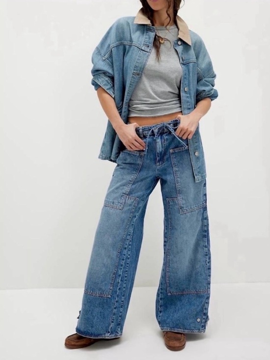 We The Free Denim - We The Free CRVY Outlaw Wide Leg Jeans Small